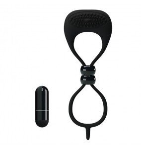 PRETTY LOVE - LOCKER 8 Shape Adjustable Cock Ring (Battery - Black)